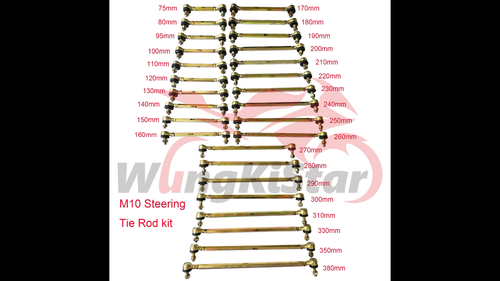 Left Right Thread 220mm/8.66" M10 Inner Tie Bar 18mm Ball Joint Steering Linkage - Video 1 von 1