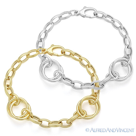 Solid Sterling Silver Fancy Cable Link Women's Fashion Chain