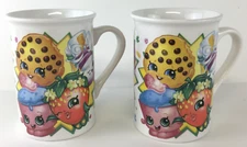 Lot of 2 Moose Enterprise Frankford Candy Shopkins Ceramic Mugs Cups (2016)