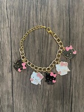Handmade Hello Kitty Black and White Cupcake Charm Bracelet