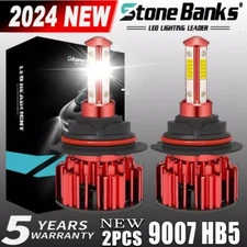 2X 9007/HB5 LED Headlight Bulbs Kit 6500K White High Low Beam Light Super Bright