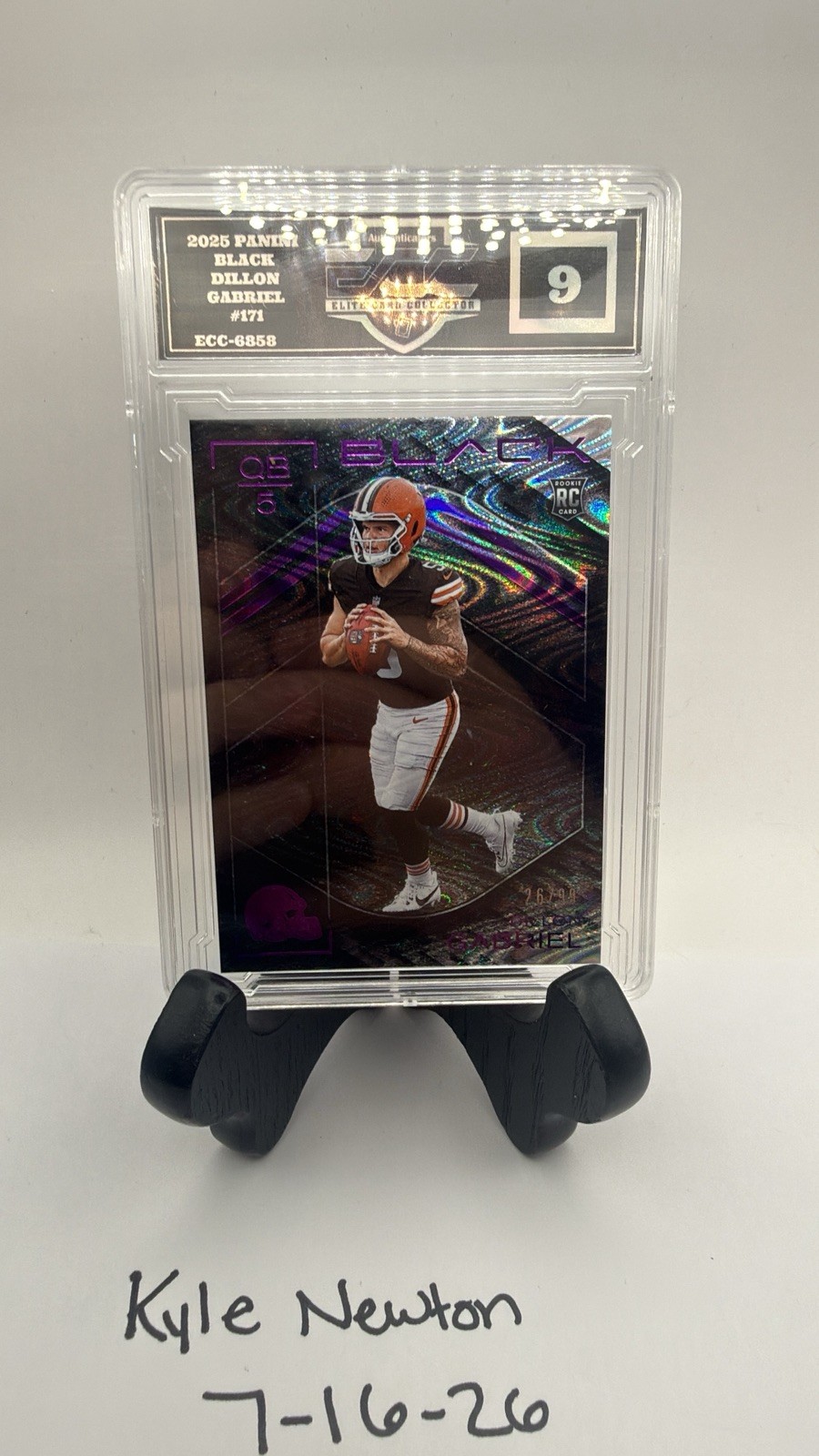 2025 Panini Black Dillon Gabriel RC Purple Parallel /99 Cleveland Browns ECC 9