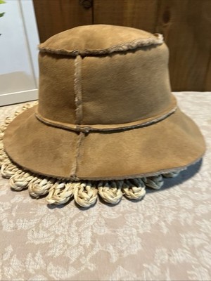 Hat Attack Reversible Faux Shearling Bucket Hat FEFV140 Tan L-XL 24 Inches New