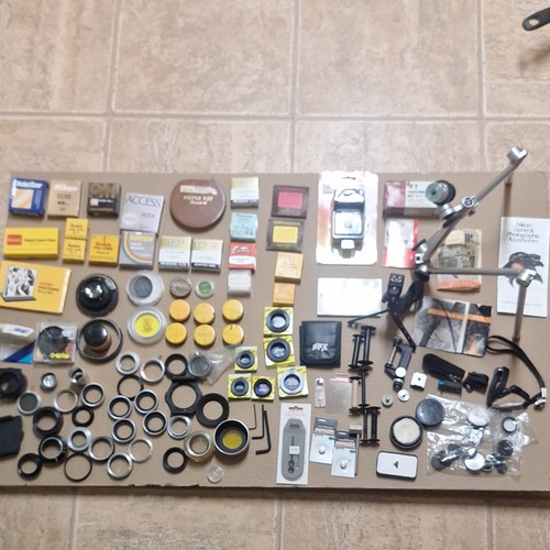 Kodak Nikon Olympus Canon Camera Accessories Lot Filters Flash Extractor Stand
