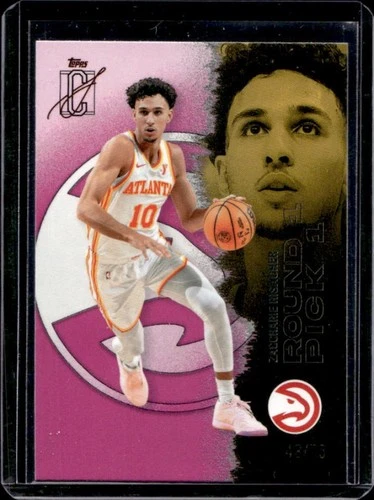 2025-26 Topps Signature Class Zaccharie Risacher Veteran Pink Foil #/75 Hawks