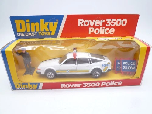 VINTAGE DINKY TOYS 264 ROVER 3500 POLICE CAR IN ORIGINAL BOX 1978