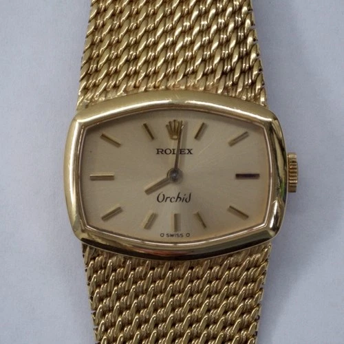 Vintage Rolex Orchid 23 mm 18K Yellow Gold Manual Watch 326 70's