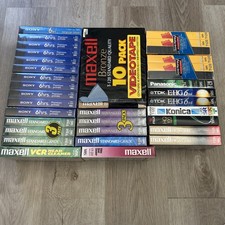 VHS Tapes Lot of 41 Sealed Blank Assorted Sony Maxell Kodak Fuji TDK T-120 NEW