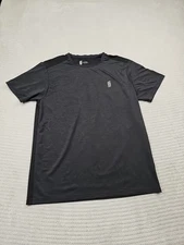 Second Skin Shirt Mens Large Black Short Sleeve Fitted Active Performance Gym