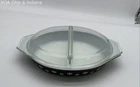 Pyrex Snowflake Charcoal Divided Casserole Dish 1.5 Qt 043 Vintage with Lid