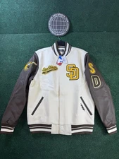 San Diego Padres Pro Standard Script Tail Wool Full-Zip Varity Jacket Size XL