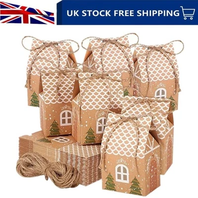 10/20/50Pc Christmas Candy Gift Bags Xmas Cookie Packaging Party Boxes Sweet Box
