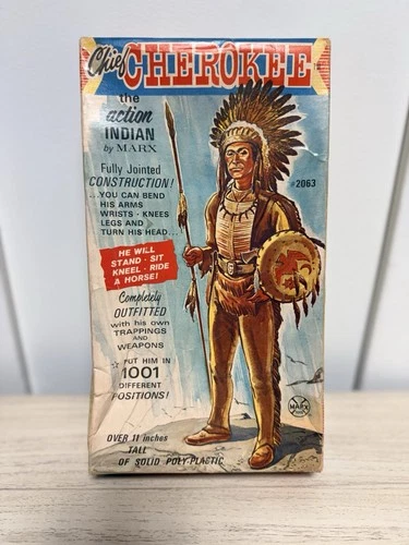 Vintage Marx Chief Cherokee Box and Accessories Lot NO FIGURE 11 Inch 2063