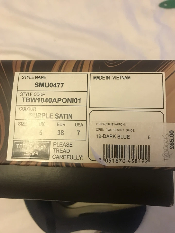 Ted Baker high Heeled Dark Purple Stiletto Shoes - Image 2 of 4