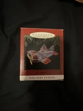 HALLMARK 1993 HOLIDAY FLIERS TIN AIRPLANE ORNAMENT 
