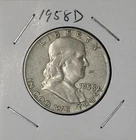 1958- D silver Franklin Half Dollar