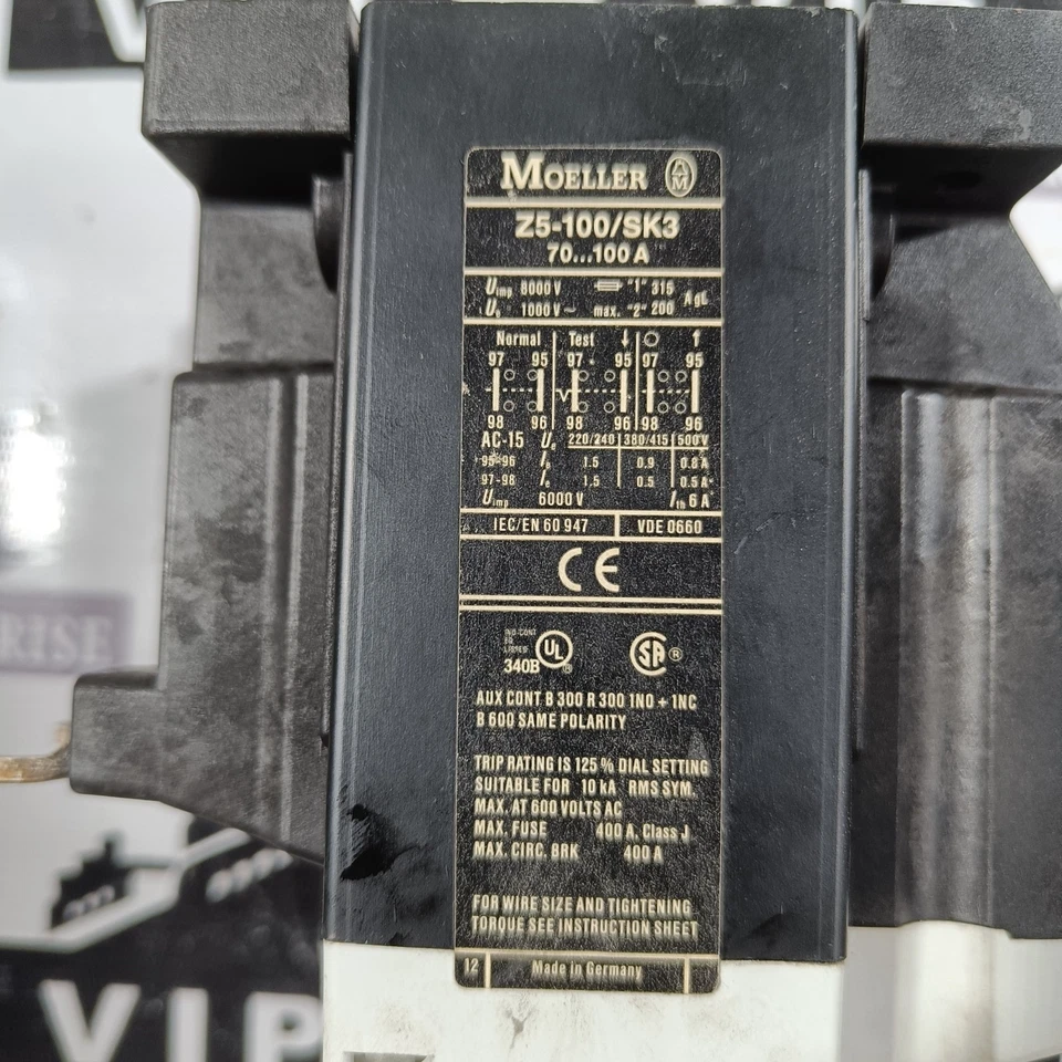 RELÉ DE PROTECCIÓN DEL MOTOR MOELLER Z5-100/SK3 ENVÍO RÁPIDO GRATUITO Foto 4 de 4