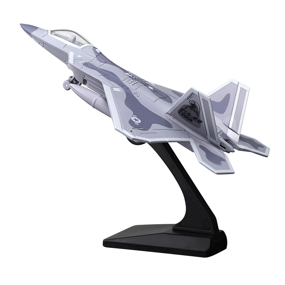 1/100 Aviation Aircraft Model F-22 Alloy Fighter Aircraft Sound&Light Pull Back - Image 4 of 4