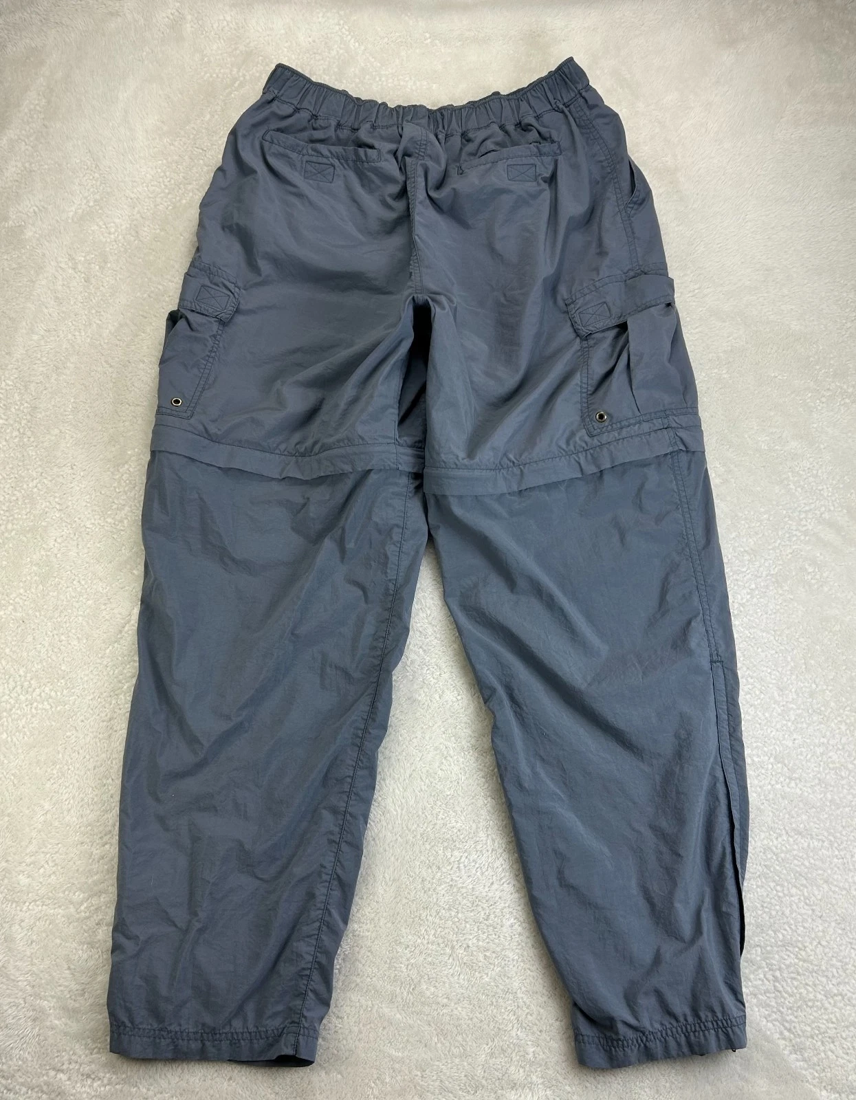 REI Convertible Cargo Pants Mens L Gray Elastic Waist Lightweight Hiking “Read”