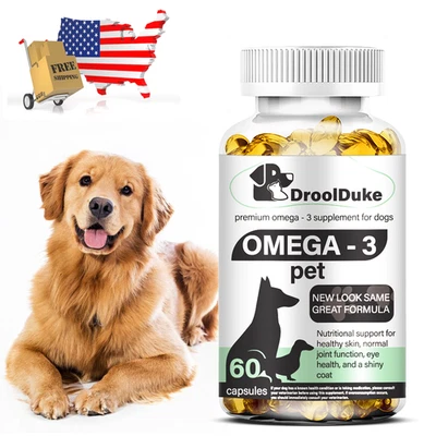 DROOL DUKE Omega 3 for Dogs Skin and Coat Supplement Fish Oil for Dogs Joints, Brain, Heart