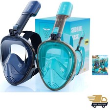Full Face Snorkel Mask, Snorkeling Gear for Adults with Latest Dry Top Breath...