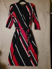 Striped Faux Wrap Dress OX