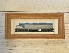 General Motors F40C Locomotive Print Vintage La Grange Ill Train Wood Frame 12x5