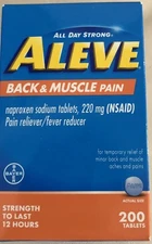 Aleve Back & Muscle Pain - 220 mg - 200 Tablets - EXP:2/2028+