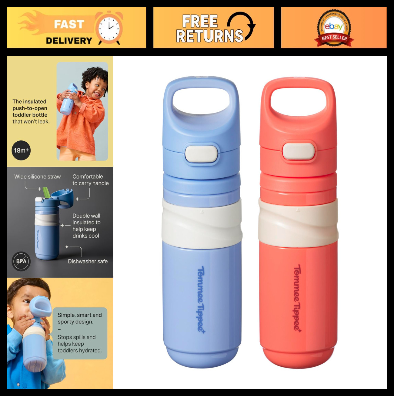 - Spill-proof Sippy Cups, Bpa Free, 2-pack