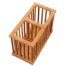 Hollow Bamboo Cutlery Tube Utensil Holder for Kitchen Counter Organizer