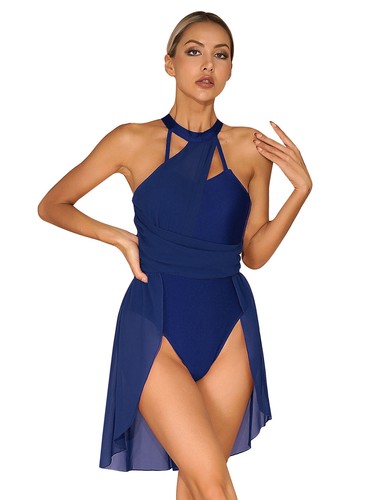 Women Ballet Gymnastics Costume Skirted Dance Dress Lyrical Dresses Chiffon - Bild 16 von 90