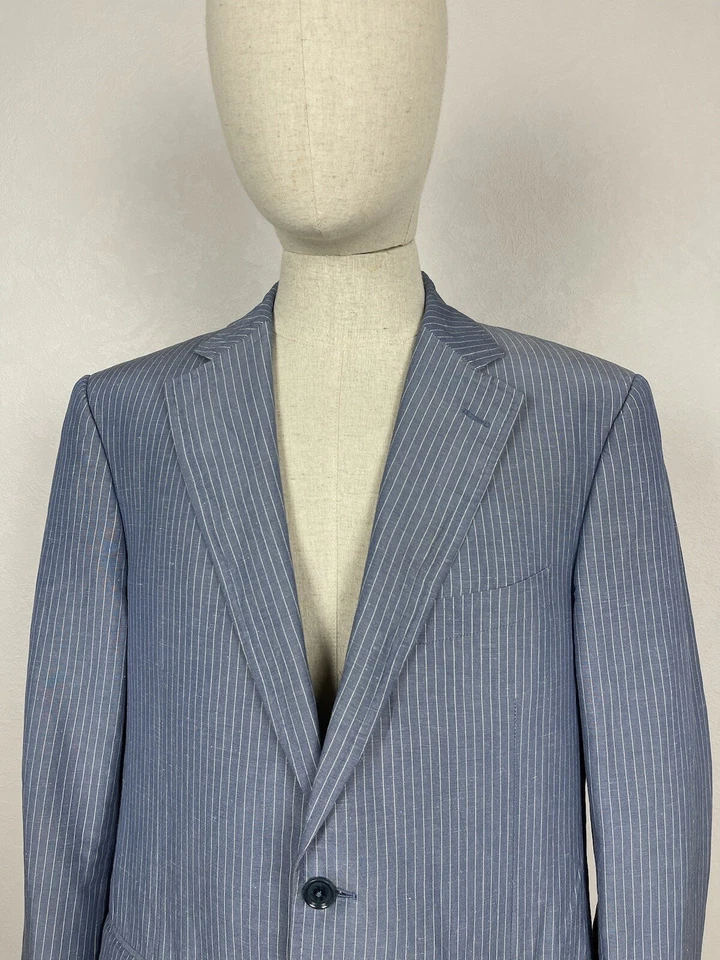 Blazer Chaqueta Deportiva Abrigo Seda y Lino Azul Para Hombre PAL ZILERI Talla 52 Foto 4 de 4