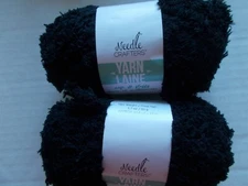 Needle Crafters Soft & Fluffy plush/fleece yarn, Black, lot of 2 (40 yds ea)