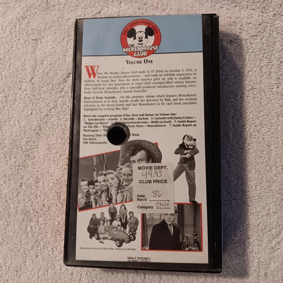 Mickey Mouse Club Volume 1 Walt Disney Home Video VHS Tape Clamshell Mouseketeer - Image 2 of 4