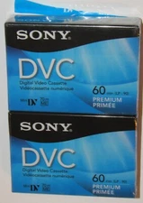 2 New Sony DVC Digital Video Cassettes Tapes Premium! New Sealed! 60 min. Save$$