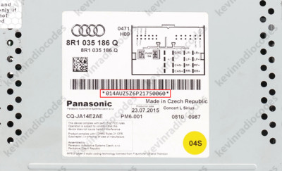  AUDI RADIO ENTSPERRPIN CODE CHORUS KONZERT SYMPHONY BNO AUZ1Z2 AUZ2Z3 
