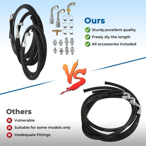 Steering Hose Hookup Kit Fittings For Hydroboost Power Brake Rubber Booster Kit - Foto 8 di 9