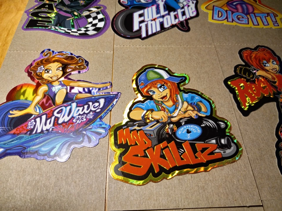 Pegatinas expendedoras Extrem Hotteez Y2K Girls 2003 - Juego completo de 15 - Raras Foto 2 de 4