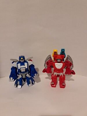 Transformer Action Figure Double Dragon Head and rescue bot blue