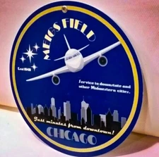 Meigs Field Airport Retro Nostalgia Metal Sign • Chicago Historic Memorabilia