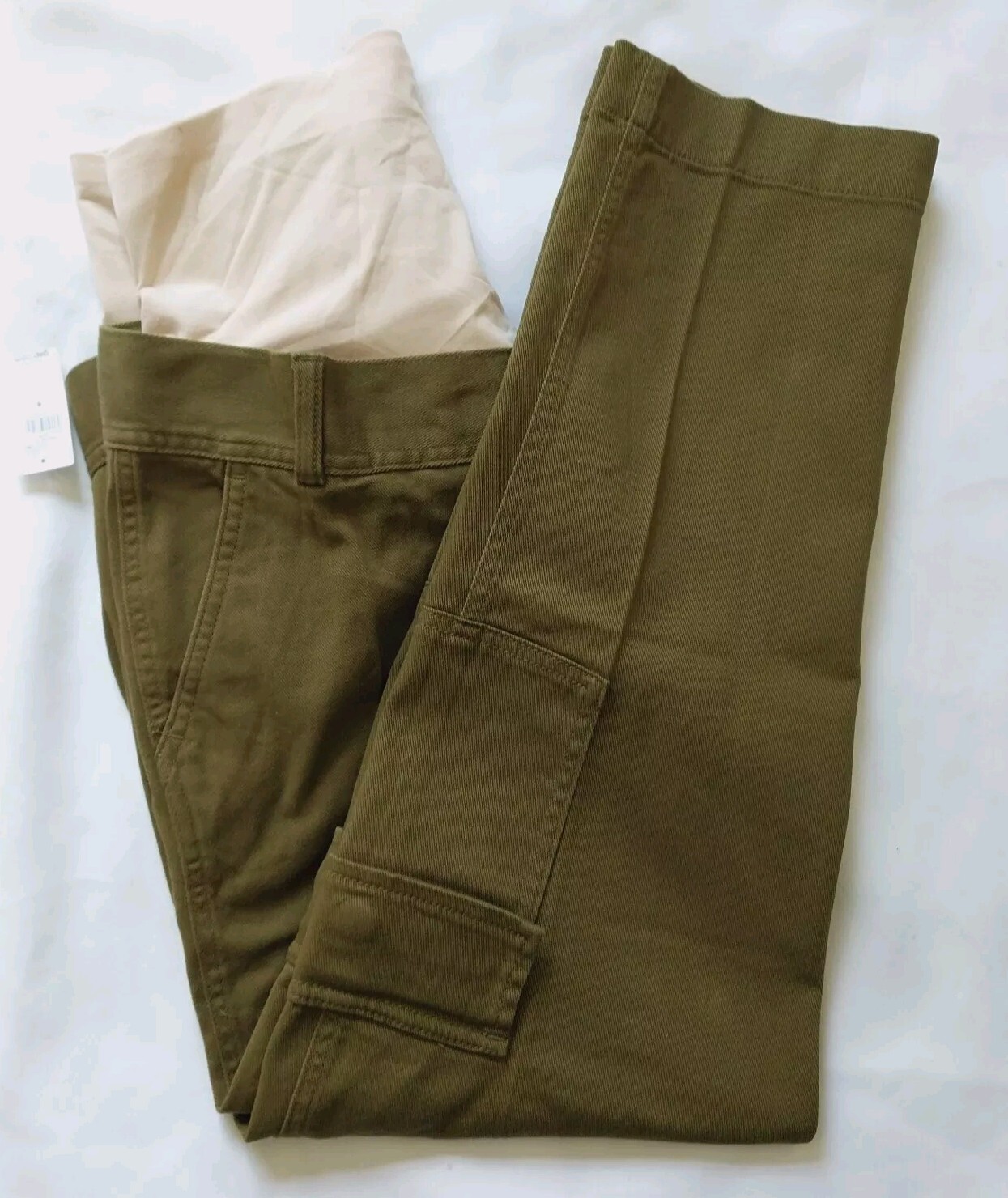Gap Maternity Khakis Cargo Pants Full Panel Size 6 Green Oak Moss New