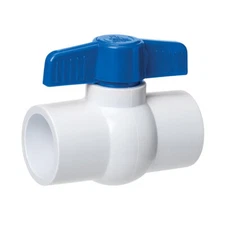 Thrifco 3/4 Inch PVC Slip Ball Valve - Blue Handle - 6415411