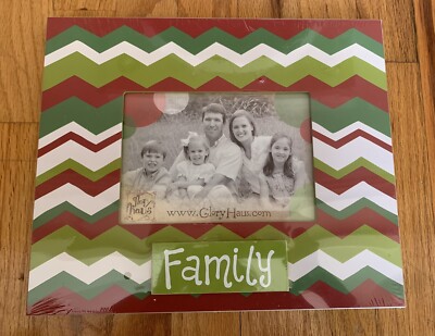 Glory Haus Family Christmas Chevron Picture Frame Photo
