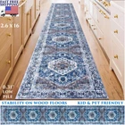 EXTRA LONG RUNNER FOR HALLWAYS 2.6 X 16 WASHABLE KITCHEN RUNNER RUG BOHO CARPET