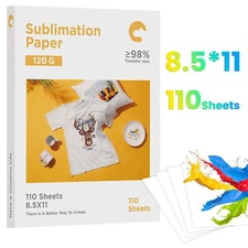 110 Sheets Inkjet Printer Sublimation Paper 8.5x14 for Sublimation Printer 120g