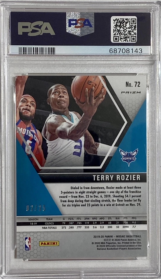 2019 Panini Mosaic #72 Terry Rozier Orange Fluorescent #2/25 PSA 10 Gem Mint - Image 4 of 4