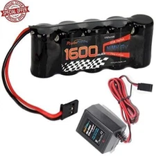 Powerhobby 5 Cell 6V 1600mAh NiMH Flat Receiver Battery Pack with Charger