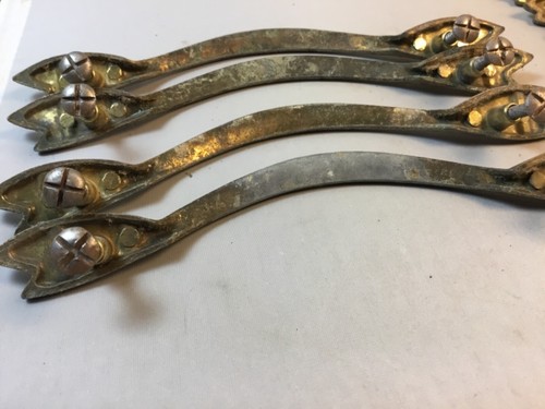 Vintage mid century modern drawer pulls brass - Picture 7 of 8