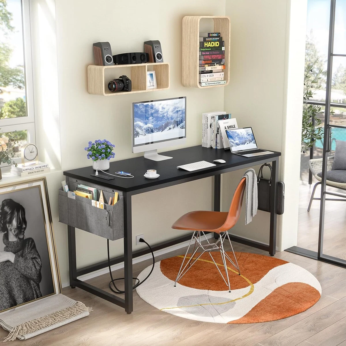 Foxemart Computer Desk 47 Modern Sturdy Office Desk PC Laptop