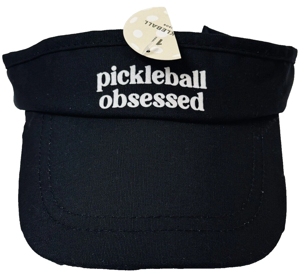 Pickleball Obsessed Tennis Visor Black One Size Fits All New
